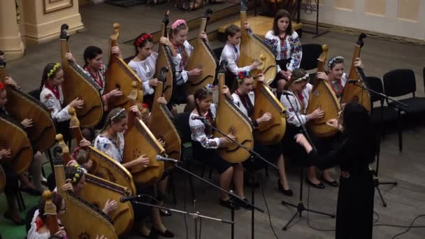 Lviv Ucrânia Novembro 2019 Kobza Art Festival Ring Bandura Apresentações — Vídeo de Stock