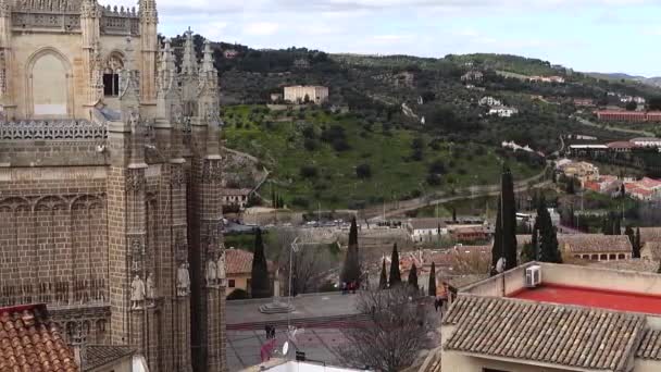 Toledo Spanya Daki San Juan Los Reyes Manastırı — Stok video