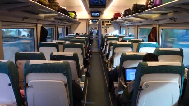 Tournage Dans Transport Ferroviaire Train Grande Vitesse Espagne — Video