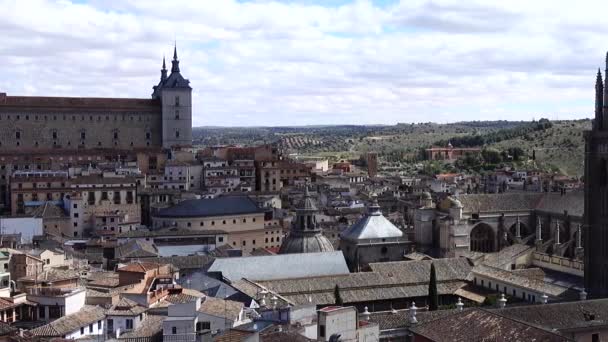 Toledo Aziz Mary Katedrali Şehir Mimarisi — Stok video