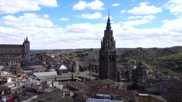 Primaat Kathedraal Van Saint Mary Van Toledo Stadsarchitectuur — Stockvideo