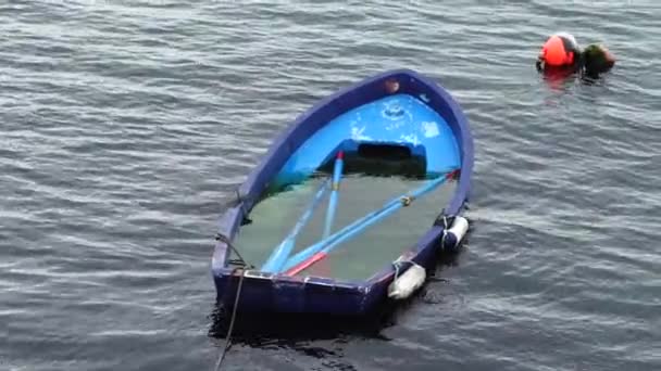 淹死的船在海里 大西洋 — 图库视频影像