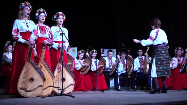 Lviv Ukrayna Kasım 2019 Lviv Bandur Fest 2019 Müzik Enstrümanı — Stok video