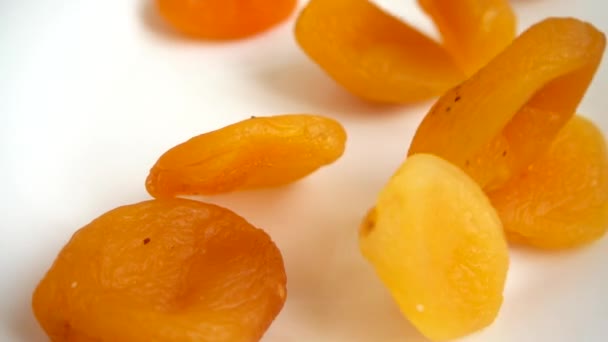 Dried Apricot Shooting While Falling Sack Slow Motion — Stock Video