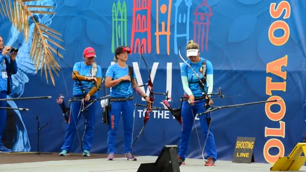 Lviv Ukraine September 2019 Participants Fifty Sixth International Archery Competitions — Stockvideo