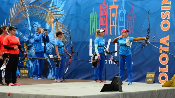 Lviv Ukraine September 2019 Participants Fifty Sixth International Archery Competitions — Stok video