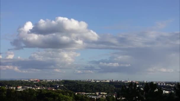 Nuvens Sobre Cidade Desfasamento Temporal — Vídeo de Stock