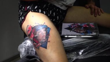 LVIV, UKRAINE - SEPTEMBER 7, 2019: Tattoo Festival in Lviv.