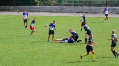 LVIV, UKRAINE - SEPTEMBER 29, 2019: Playing rugby.