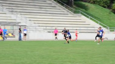 LVIV, UKRAINE - SEPTEMBER 29, 2019: Playing rugby.