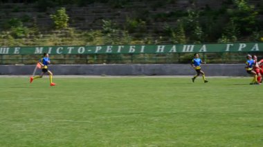 LVIV, UKRAINE - SEPTEMBER 29, 2019: Playing rugby.