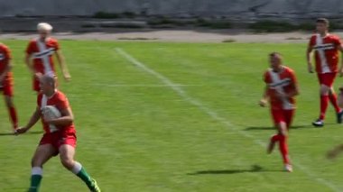 LVIV, UKRAINE - SEPTEMBER 29, 2019: Playing rugby.