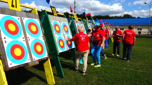 Lviv Ukraine September 2019 Participants Fifty Sixth International Archery Competitions — Stock Video