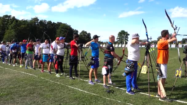 Lviv Ukraine September 2019 Participants Fifty Sixth International Archery Competitions — Stock Video