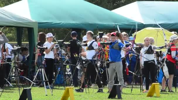 Lviv Ukraine September 2019 Participants Fifty Sixth International Archery Competitions — Stock Video