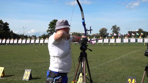 Lviv Ukraine September 2019 Participants Fifty Sixth International Archery Competitions — Stockvideo