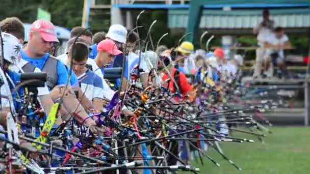 Lviv Ukraine September 2019 Participants Fifty Sixth International Archery Competitions — Stock videók