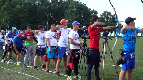 Lviv Ukraine September 2019 Participants Fifty Sixth International Archery Competitions — Stock Video