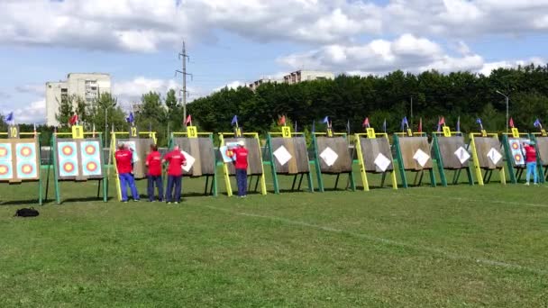 Lviv Ukraine September 2019 Peserta Lima Puluh Enam Kompetisi Panahan — Stok Video