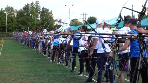 Lviv Ukraine September 2019 Participants Fifty Sixth International Archery Competitions — Stock Video