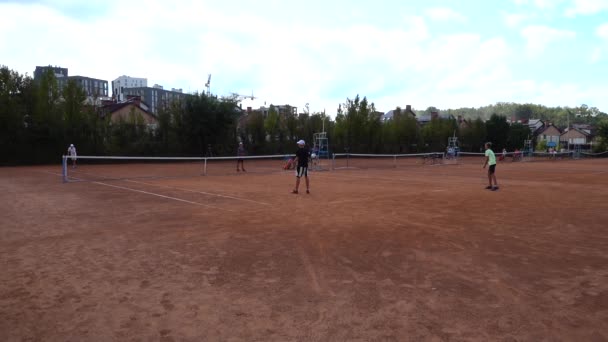 Lviv Ukraine September 2019 Tennis Players Play Tennis — Stock video
