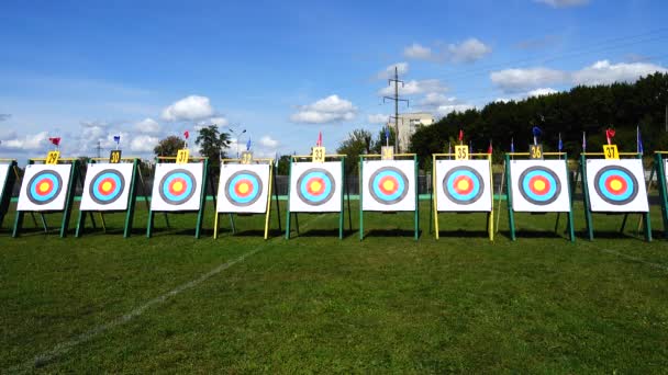 Targets Archery Shooting Summer — Stock Video