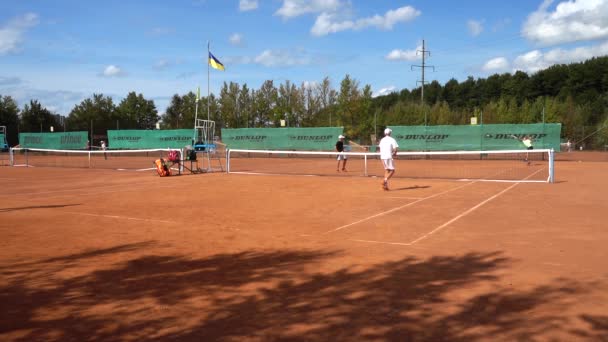 Lviv Ukraine September 2019 Tennis Players Play Tennis — Stockvideo