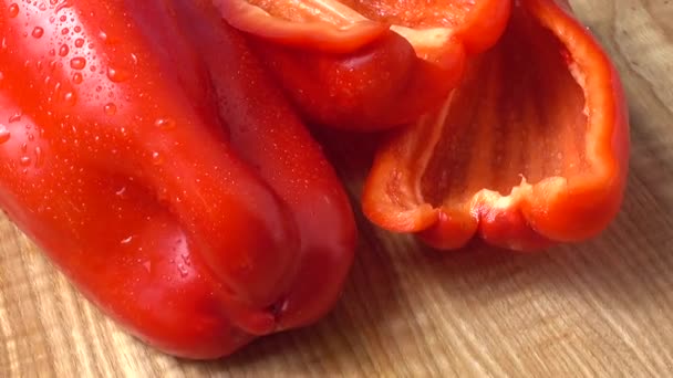 Söt Röd Paprika Fotografering Rörelsen — Stockvideo