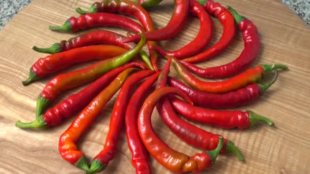 Peperoncino Rosso Pepe Sparatoria Nel Movimento — Video Stock