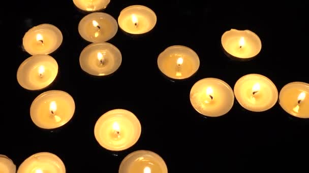 Candele Sfondo Nero — Video Stock