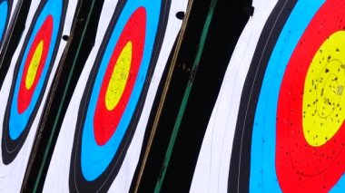 Okçuluk için hedefler. Yazın çekim..