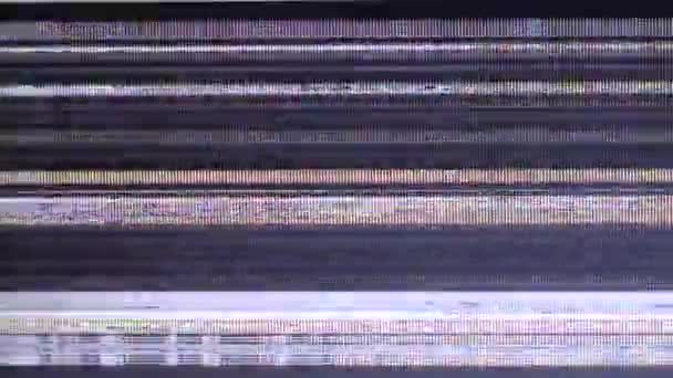 Kötü Televizyon Sinyali Monitörün Bozulması — Stok video