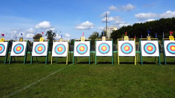 Targets Archery Shooting Summer — Stock Video