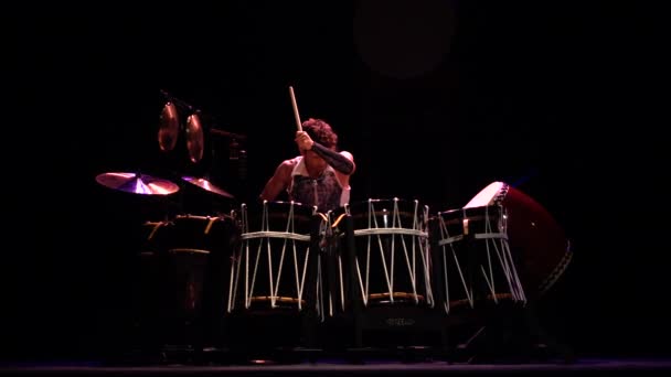 Lviv Ukraine October 2019 Japanese Music Concert Drummer Takuya Taniguchi — Stok video