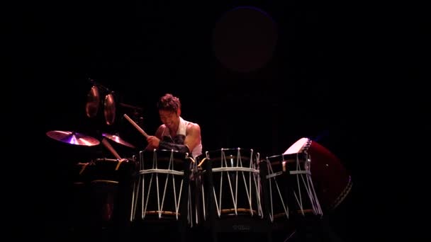 Lviv Ukraine October 2019 Japanese Music Concert Drummer Takuya Taniguchi — 비디오