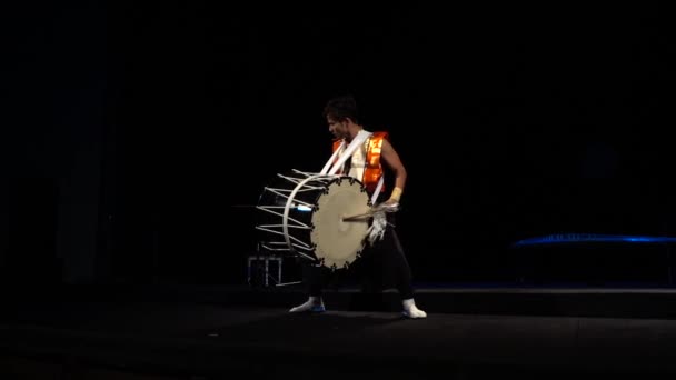 Lviv Ukraine October 2019 Japanese Music Concert Drummer Takuya Taniguchi — Wideo stockowe