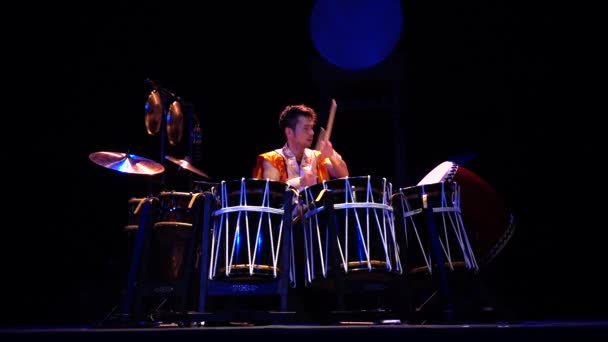 Lviv Ukraine October 2019 Japanese Music Concert Drummer Takuya Taniguchi — Stock video