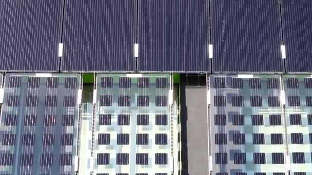 Сонячні Панелі Стіні Будівлі — стокове відео