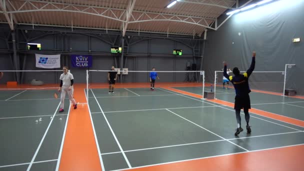Lviv Ukraine November 2019 International Amatory Tournament Badminton Comanchero 2019 — Αρχείο Βίντεο