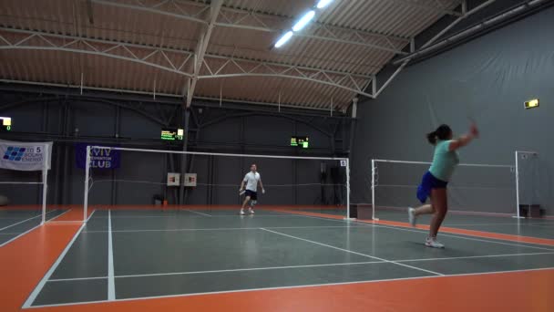 Lviv Ukraine November 2019 International Amatory Tournament Badminton Comanchero 2019 — Stockvideo