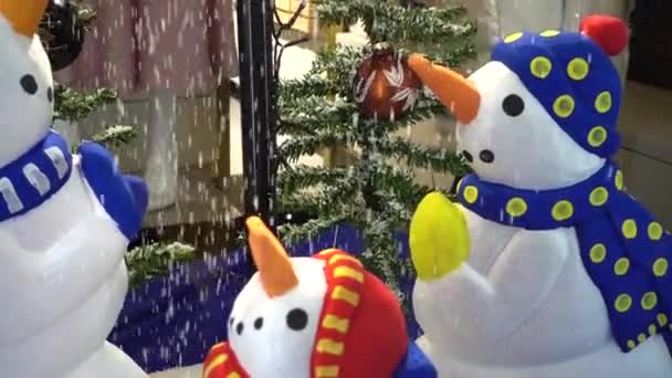 Bonhommes Neige Dans Parapluie Inversé — Video