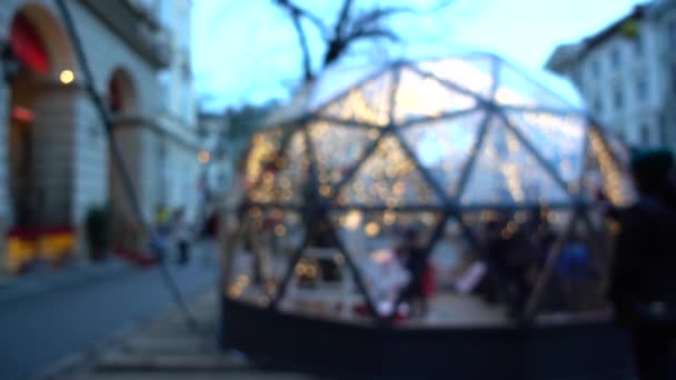 Nicholas Çocukların Şehir Meydanında Noel Toplantıları Odaklanamıyorum — Stok video