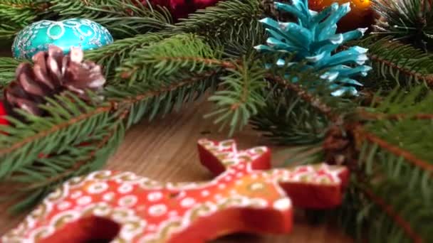 Äste Und Baumspielzeug Neujahrshintergrund — Stockvideo