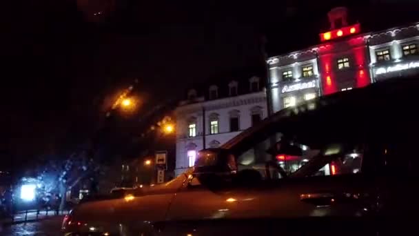 Car Traffic Night City Hyper Lapse — Stock Video