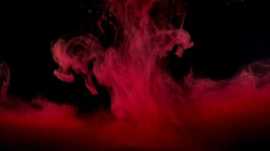 Soyut formlar. Siyah arka planda çekim yapmak. Boyaların karıştırılması.