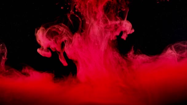 Abstract Forms Shooting Black Background Mixing Paints — Stock Video