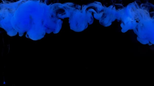 Abstract Forms Shooting Black Background Mixing Paints — Stock Video