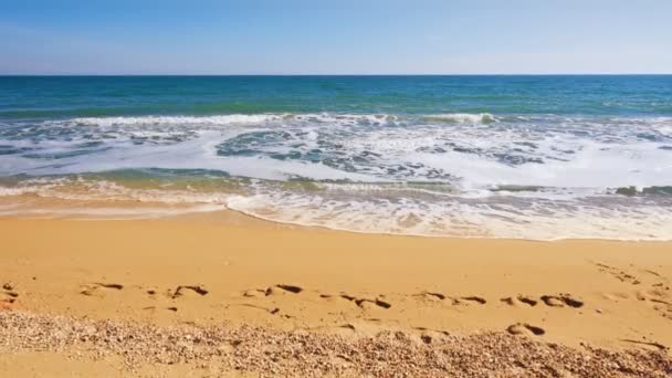 Mare Costa Sparatoria Sulla Spiaggia Sparatoria Nel Movimento — Video Stock