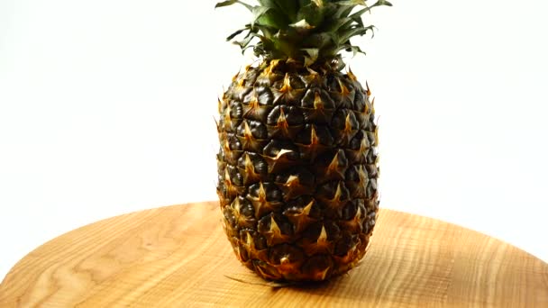 Ananas Spara Nel Movimento Cibo Sano — Video Stock