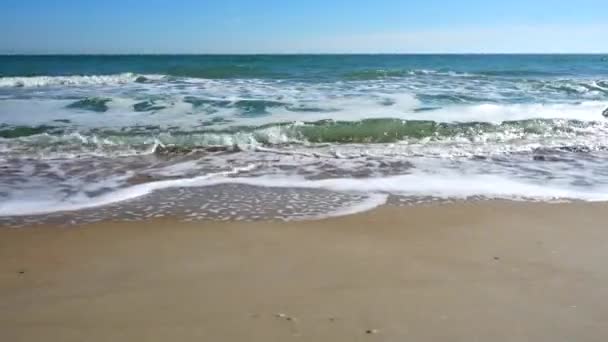 Mer Côte Tir Sur Plage Tir Dans Mouvement — Video